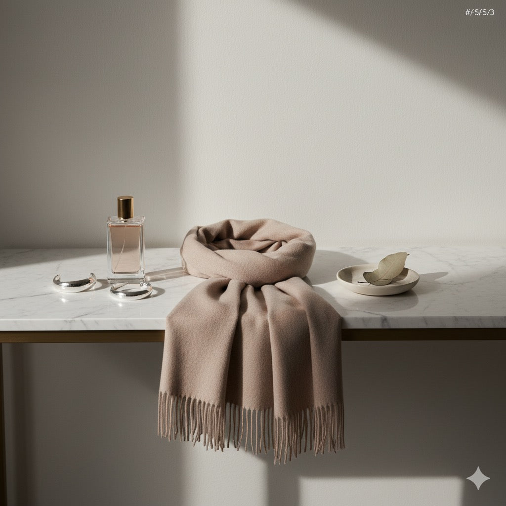 Cashmere & Merino Scarf — Minimalist Winter Luxury